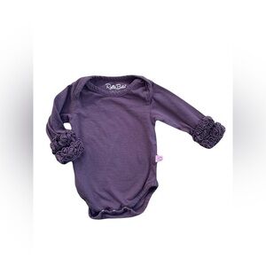Ruffle Butts 0-3 Months Purple Long Sleeve Bodysuit Onesie